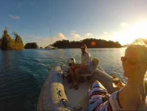 Dinghy sunset booze cruise